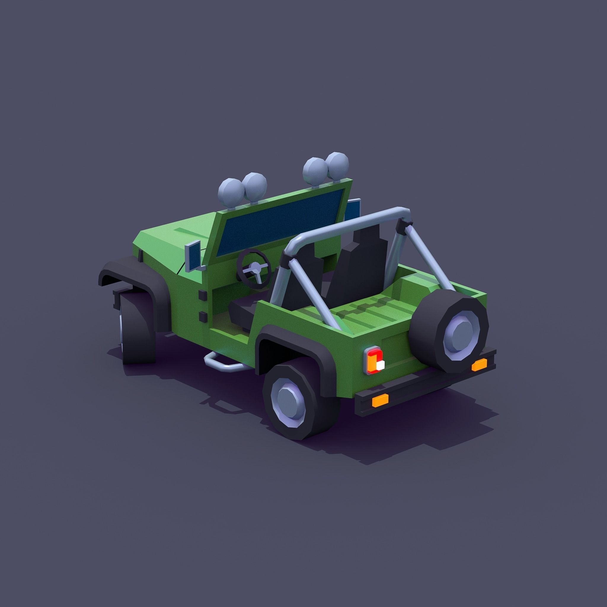 Jeep 4x4 Low-poly 3D model_4