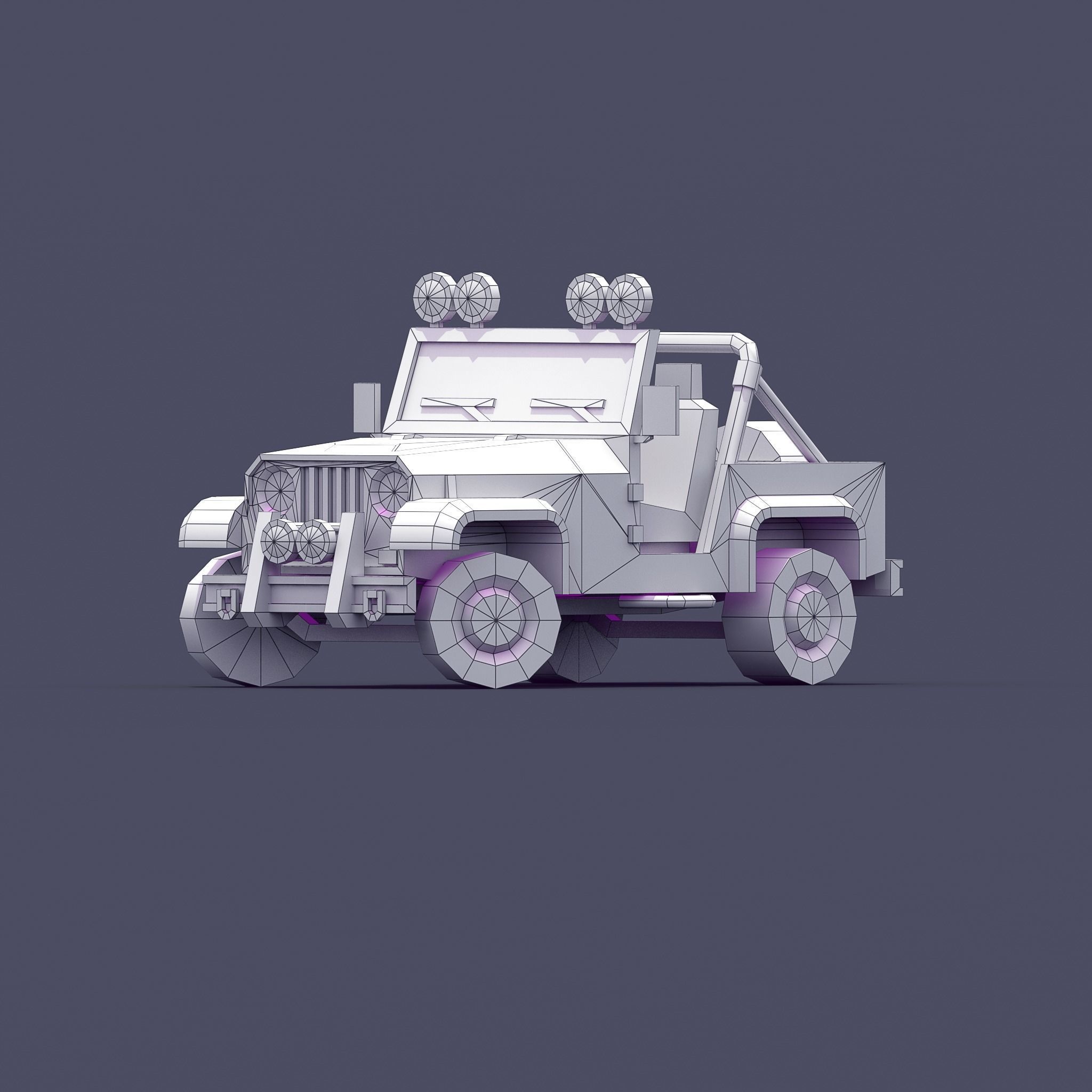Jeep 4x4 Low-poly 3D model_12