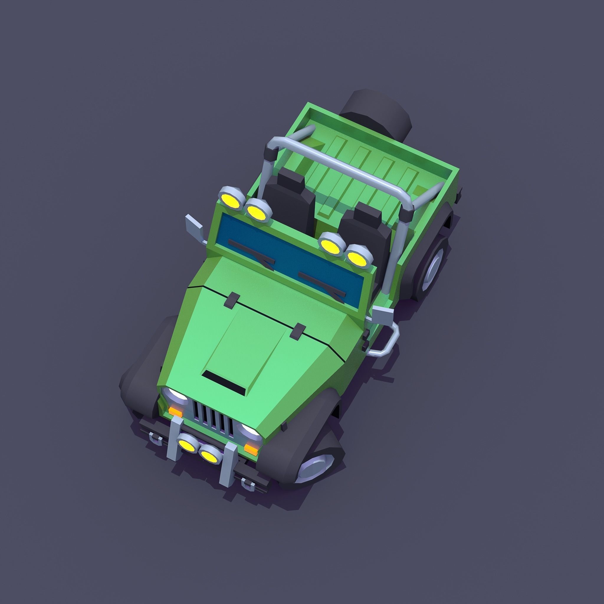 Jeep 4x4 Low-poly 3D model_6
