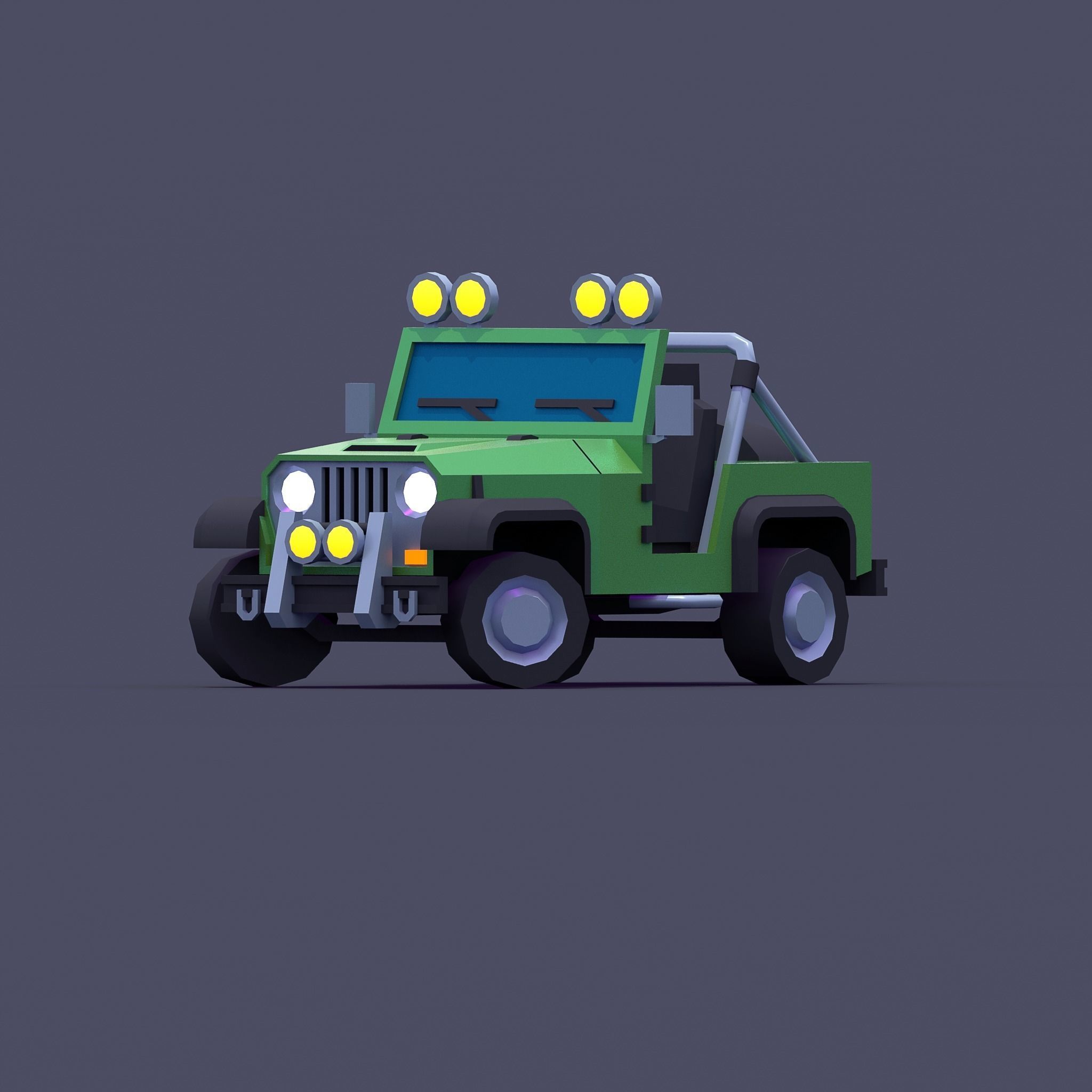 Jeep 4x4 Low-poly 3D model_11