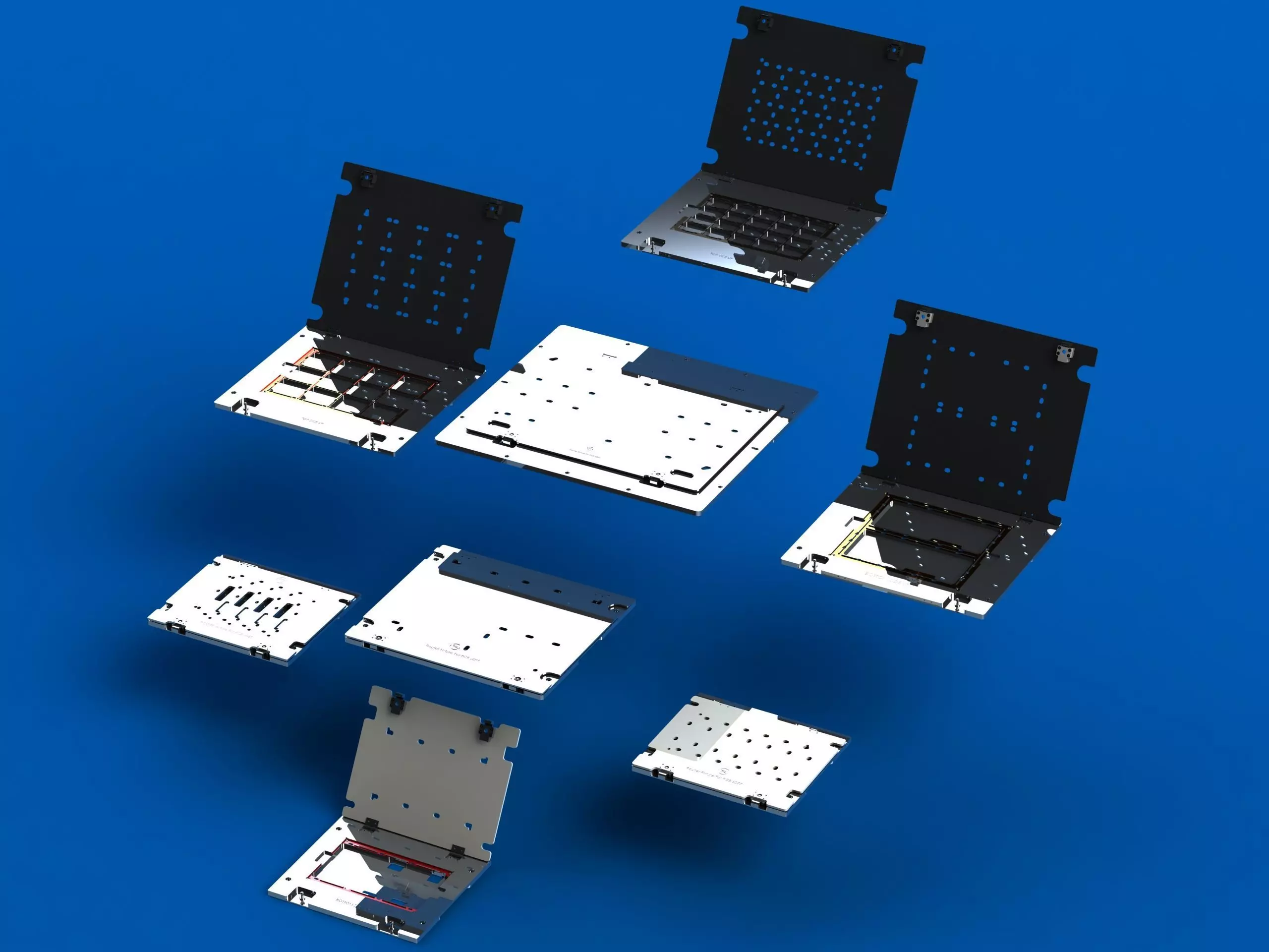 Standard Aluminium PCB Router Fixture 3D model_0