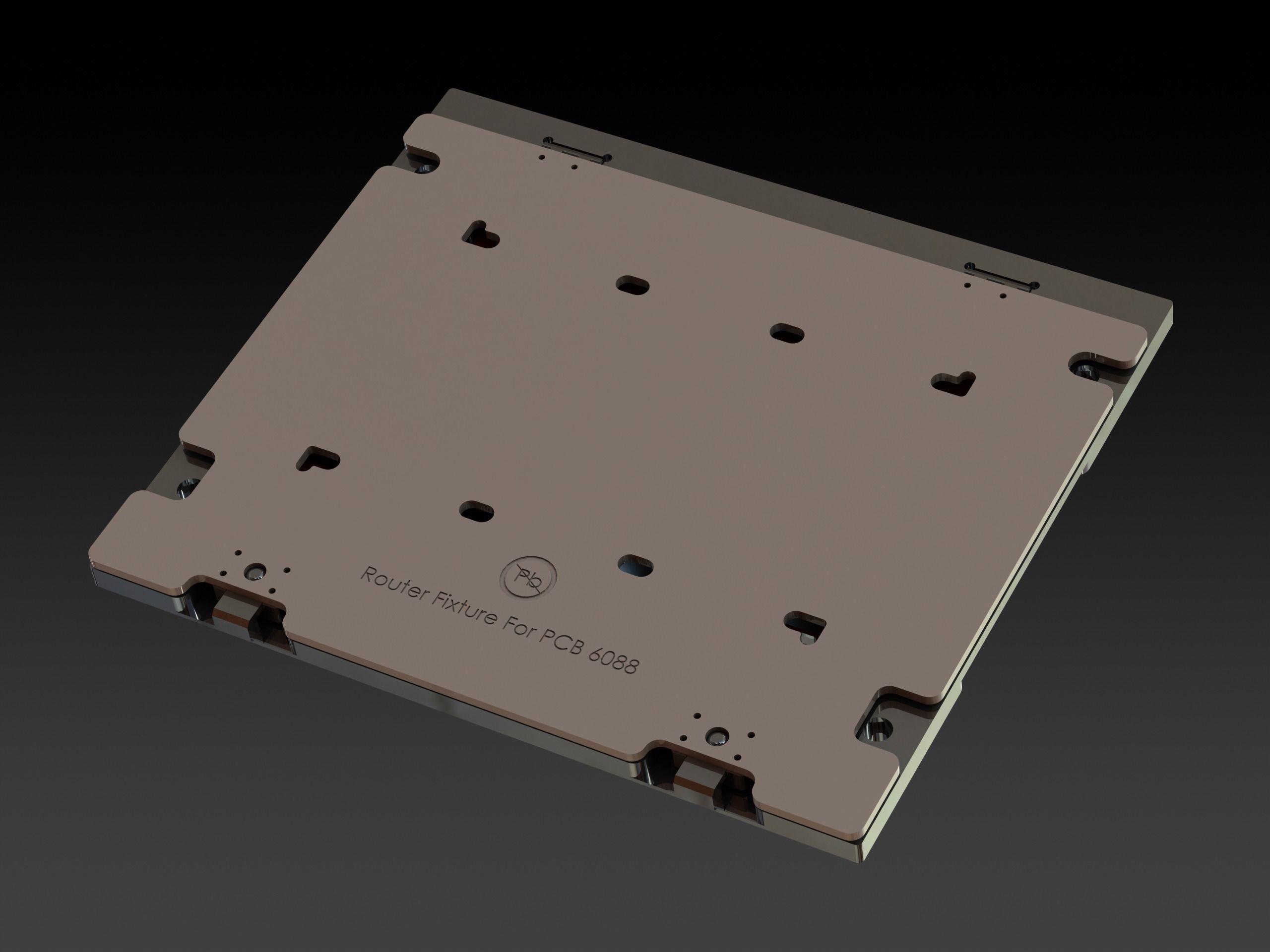 Standard Aluminium PCB Router Fixture 3D model_104