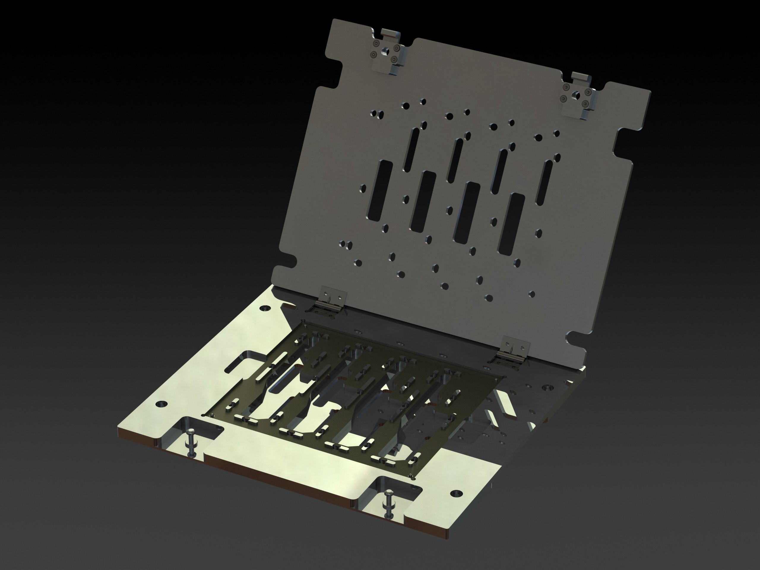 Standard Aluminium PCB Router Fixture 3D model_90