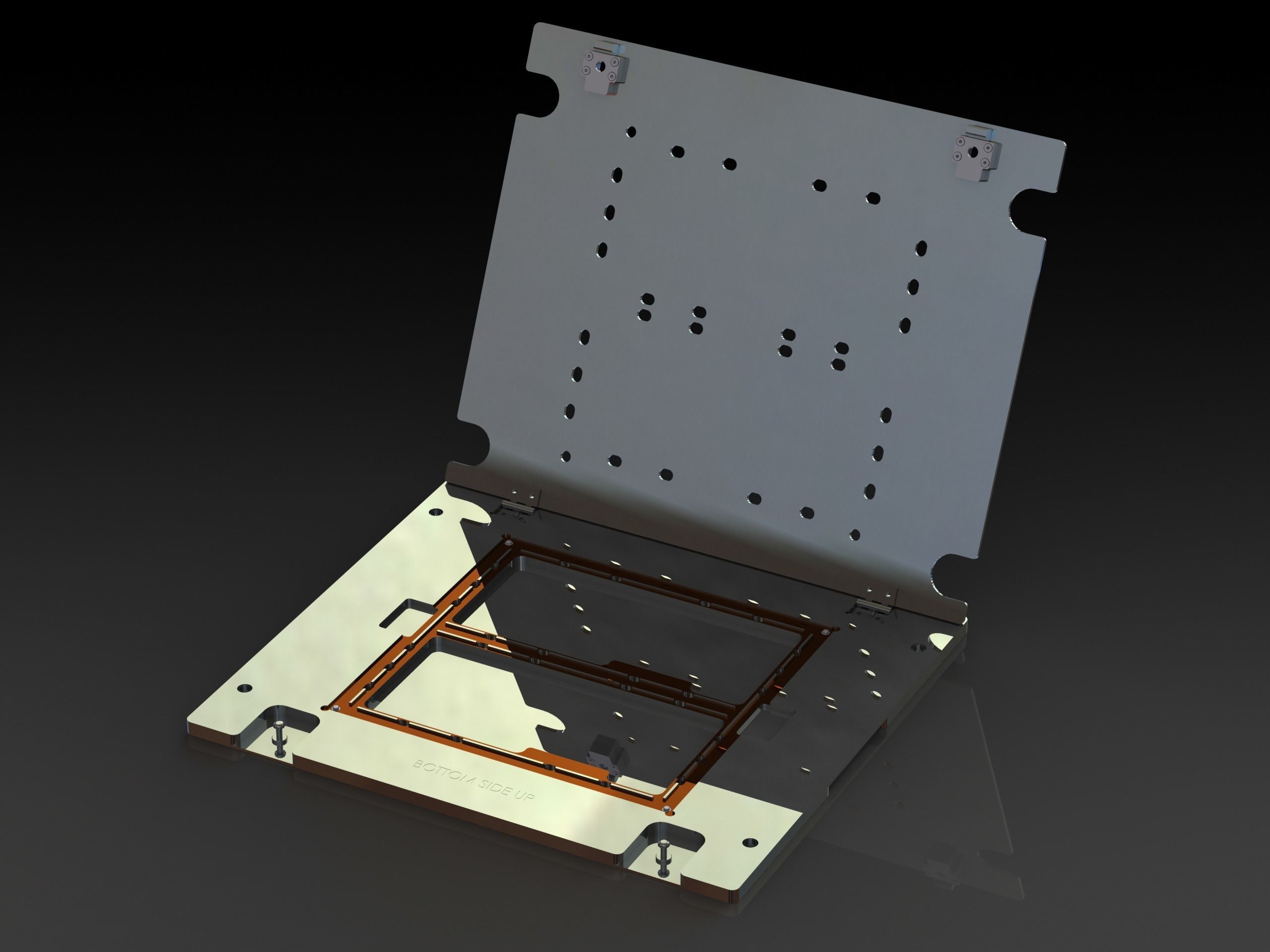 Standard Aluminium PCB Router Fixture 3D model_1