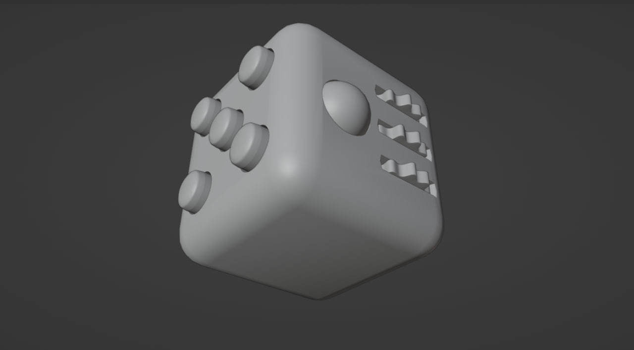 Fidget Cube Stress Anxiety Reliever Idea Maker Study Helper 3D model_5