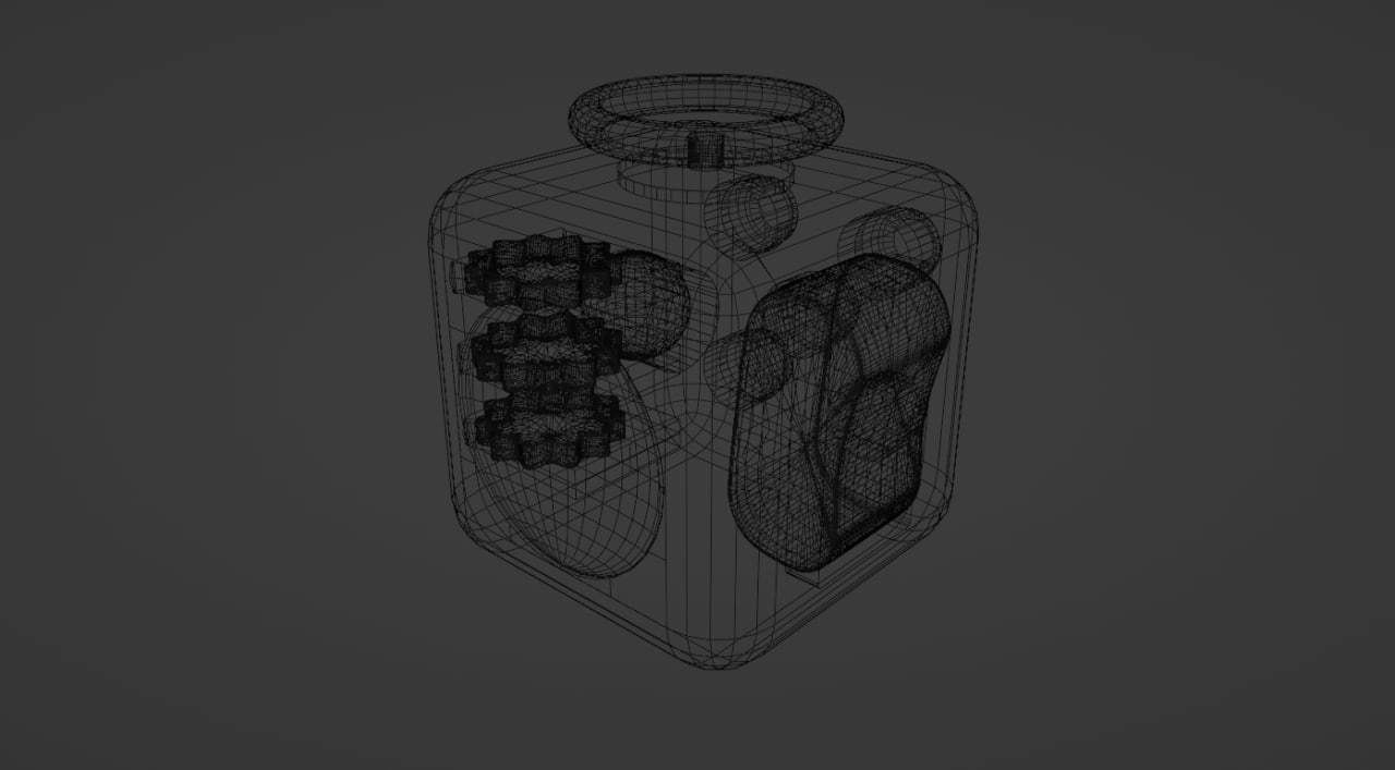 Fidget Cube Stress Anxiety Reliever Idea Maker Study Helper 3D model_7
