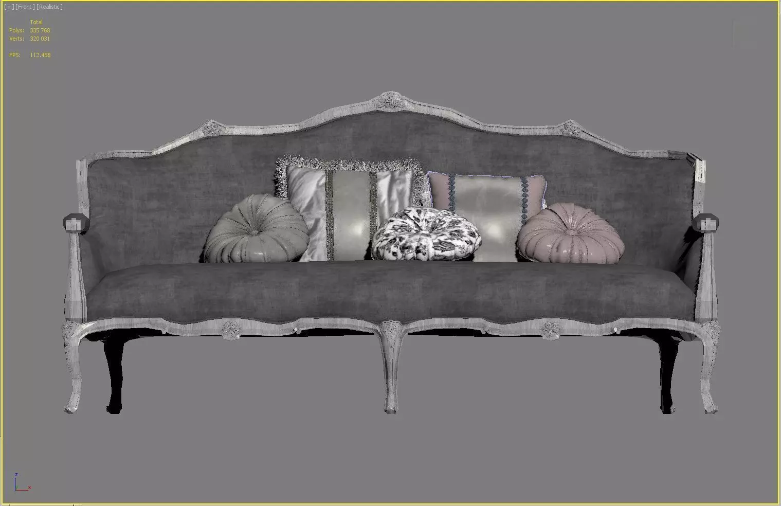 Modern Sofa with Pillow 3D model