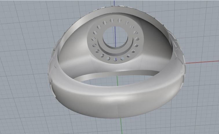 Ring with cabochon stone Model 3325 3D print model_4