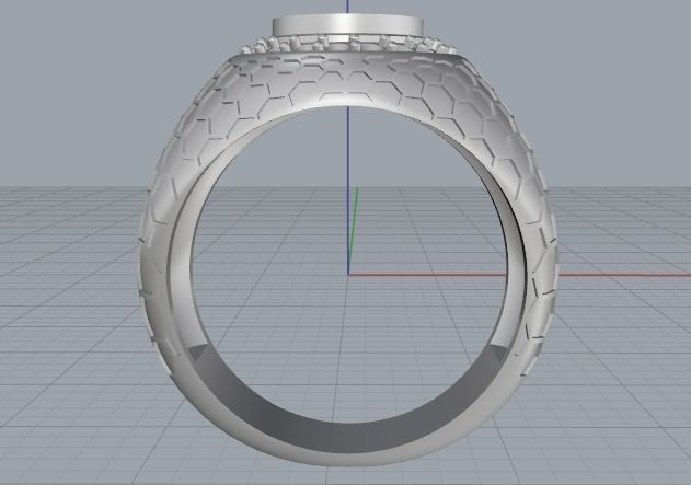 Ring with cabochon stone Model 3325 3D print model_3