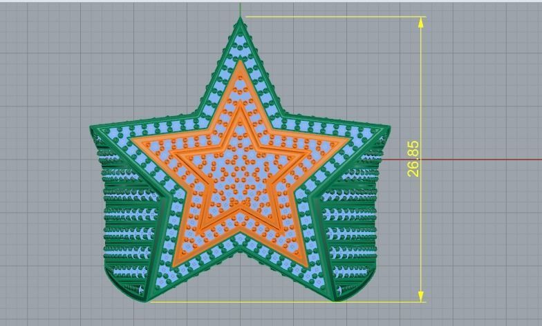 Ring Star Model 3249 3D print model_7