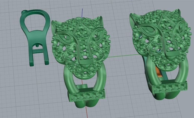 Earrings in the shape of a leopard Model 3347 3D print model_2