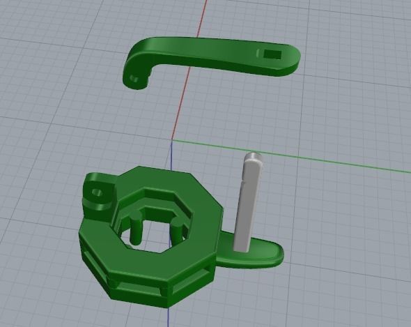 Earrings with English lock Model 3341 3D print model_5