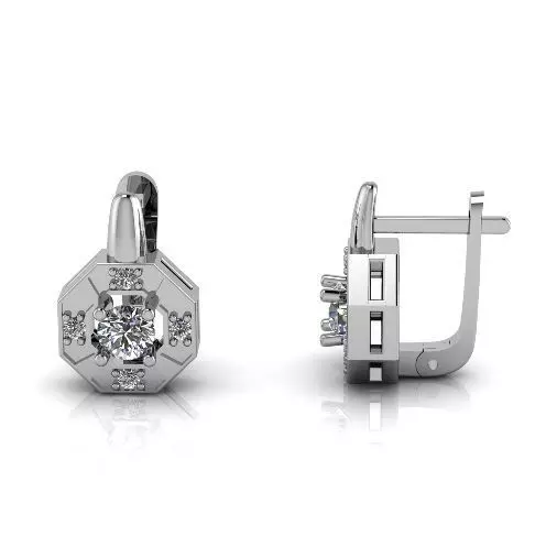 Earrings with English lock Model 3341 3D print model_0