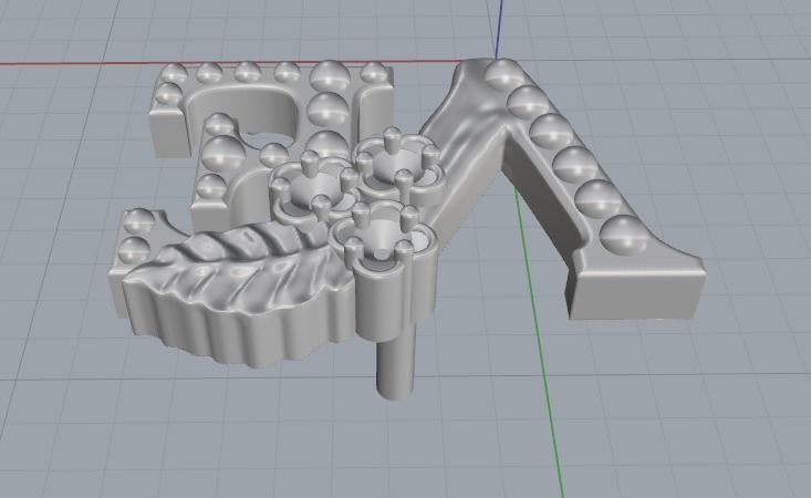 Earrings with letters VE Model 3336 3D print model_4