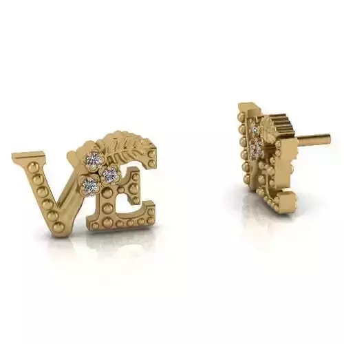 Earrings with letters VE Model 3336