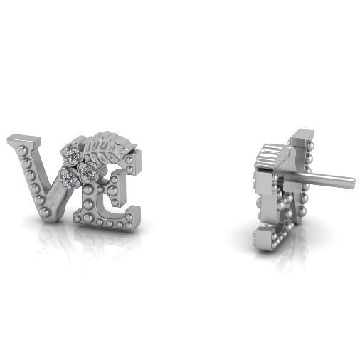 Earrings with letters VE Model 3336 3D print model_1