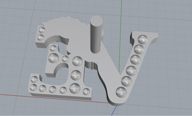 Earrings with letters VE Model 3336 3D print model_5