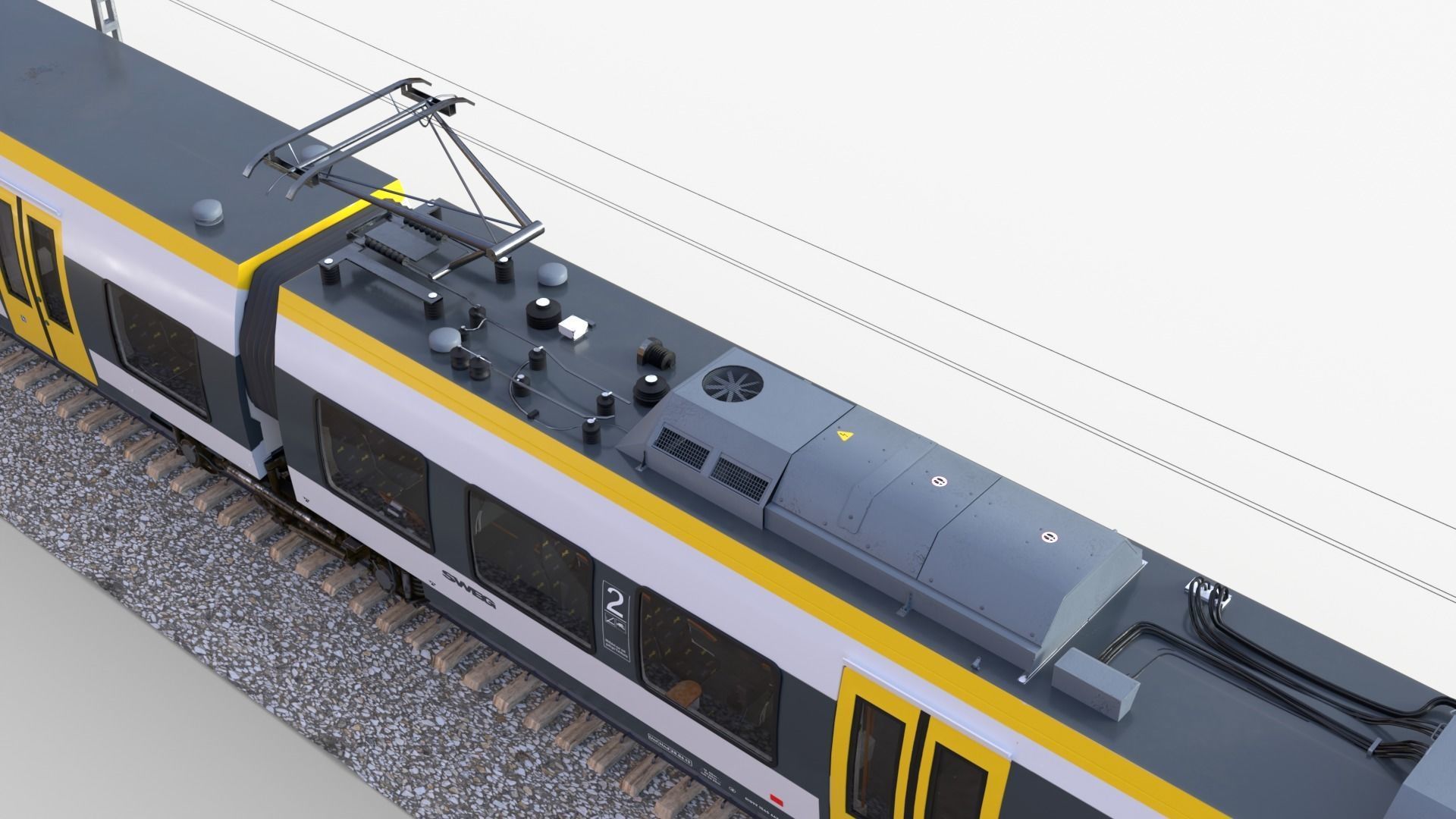 Bombardier TALENT Train sweg Rigged Animated 3D model_4