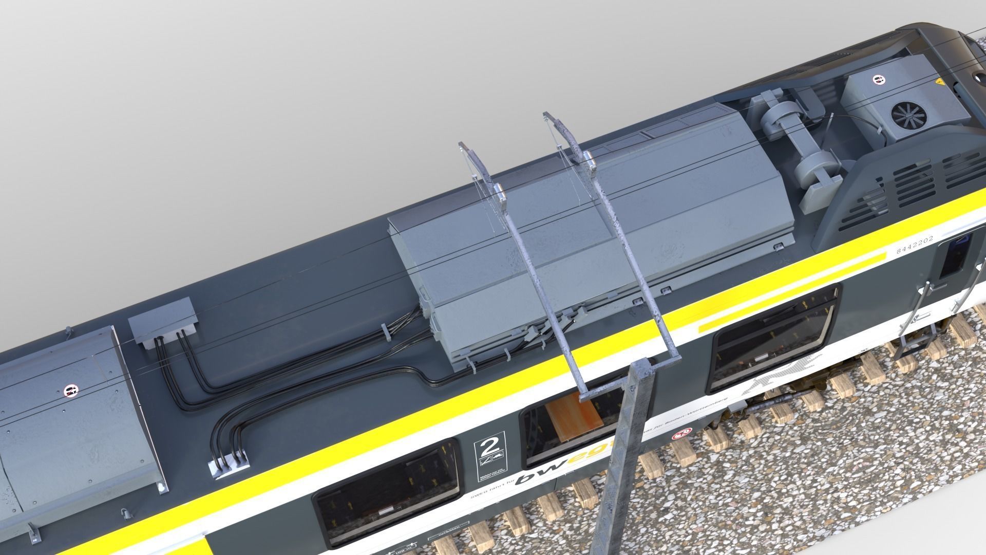 Bombardier TALENT Train sweg Rigged Animated 3D model_3
