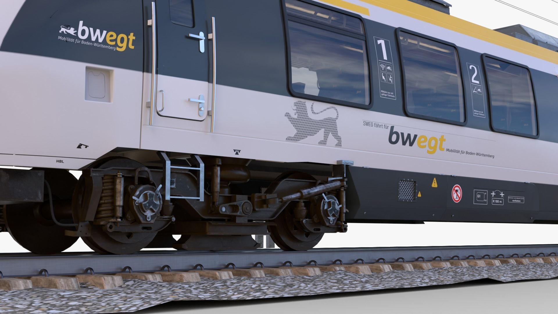Bombardier TALENT Train sweg Rigged Animated 3D model_2