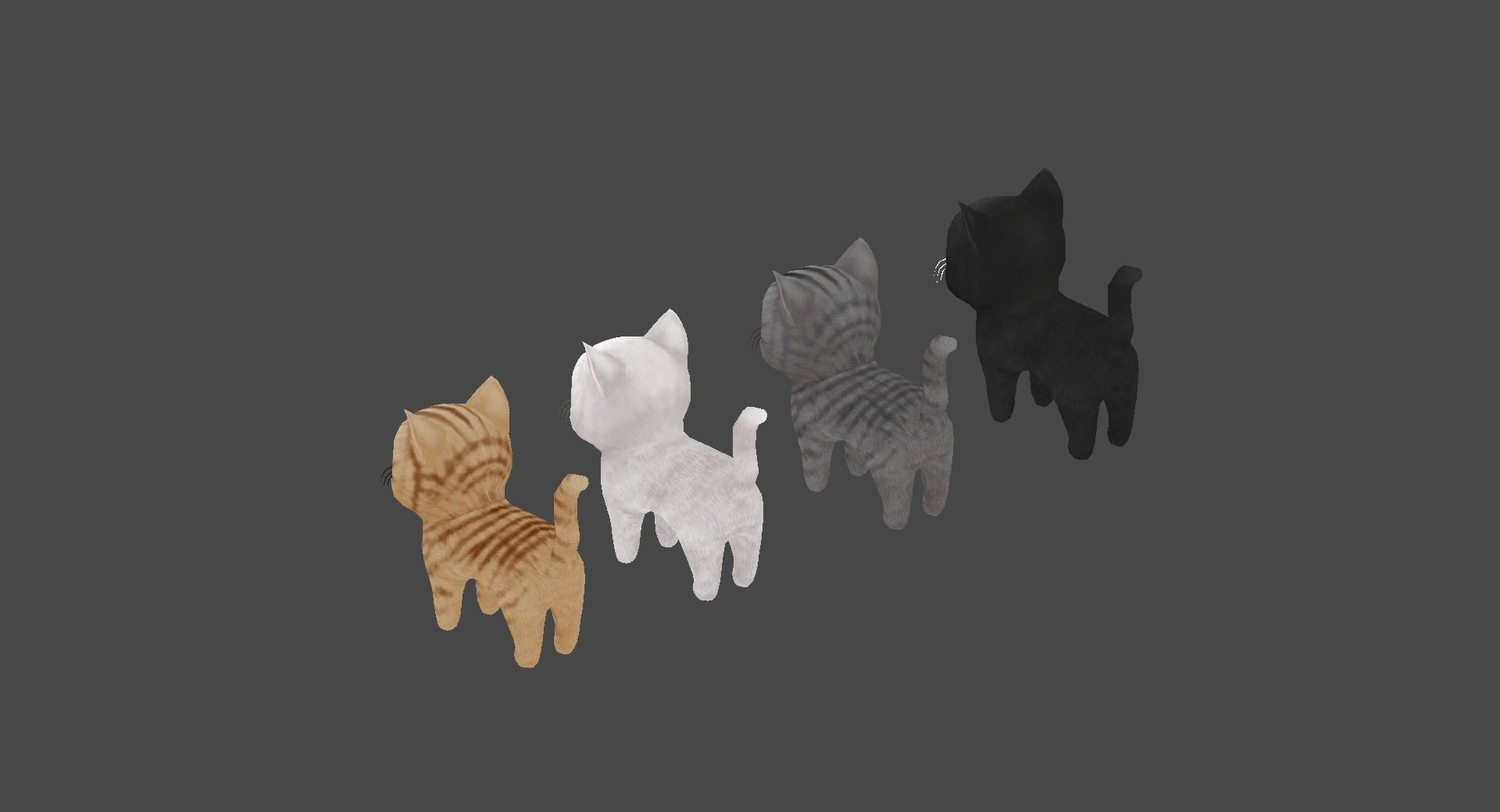 3D Pretty Cats animate Low-poly 3D model_4