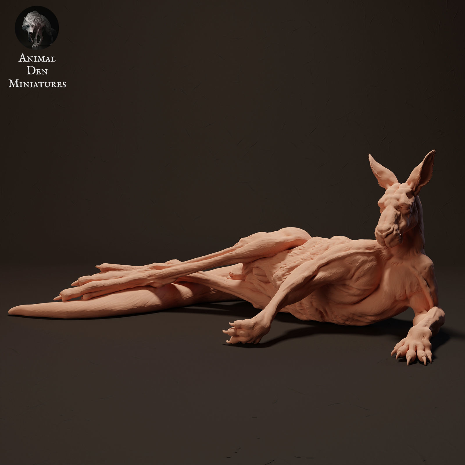 Red Kangaroo Jack Lying 3D print model_1