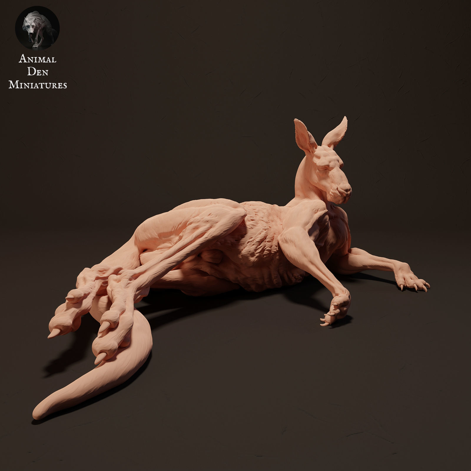 Red Kangaroo Jack Lying 3D print model_2