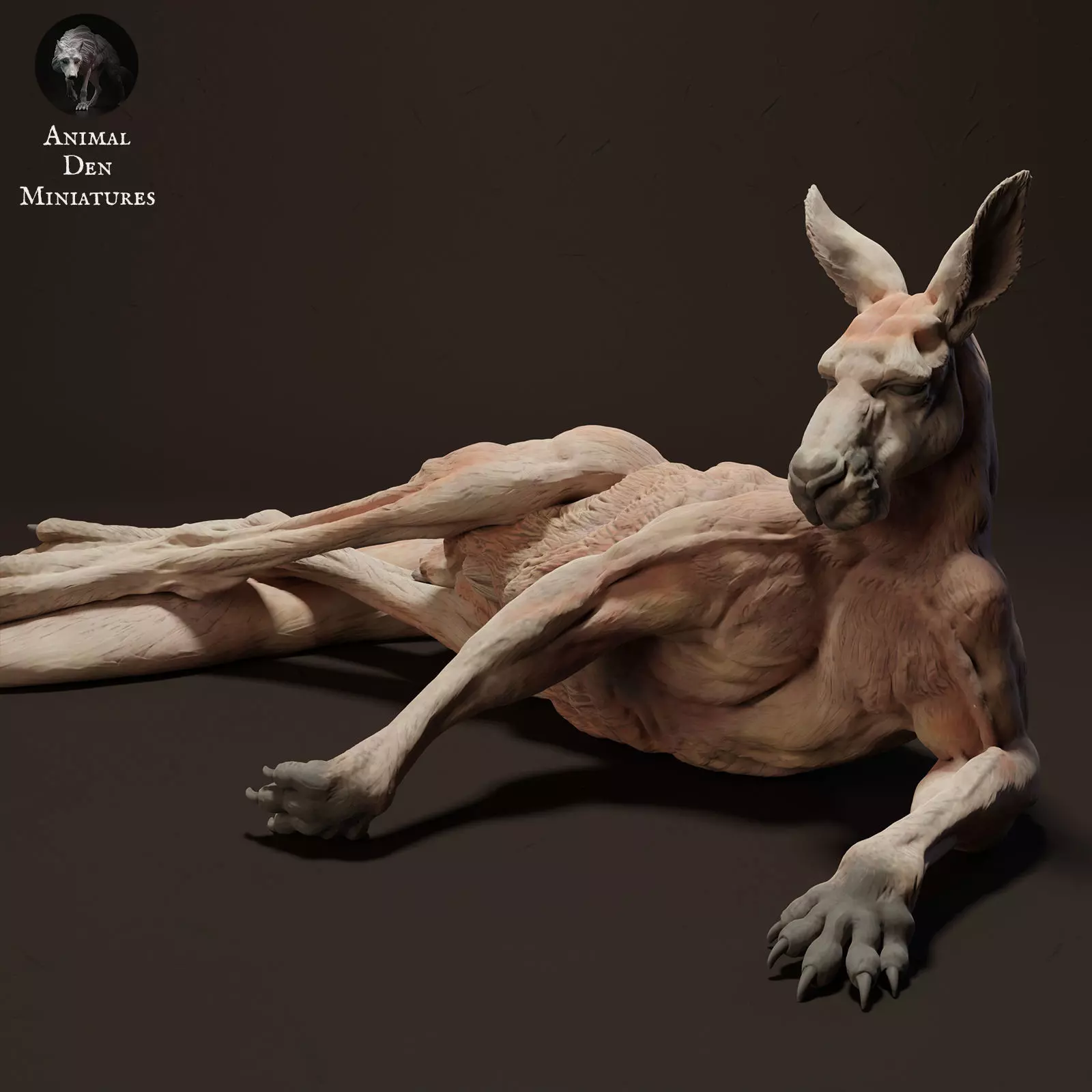 Red Kangaroo Jack Lying 3D print model_0
