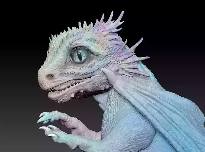 Baby dragon in an egg 3D print model
