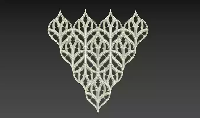 Seamless Gothic pattern 1 3D print model