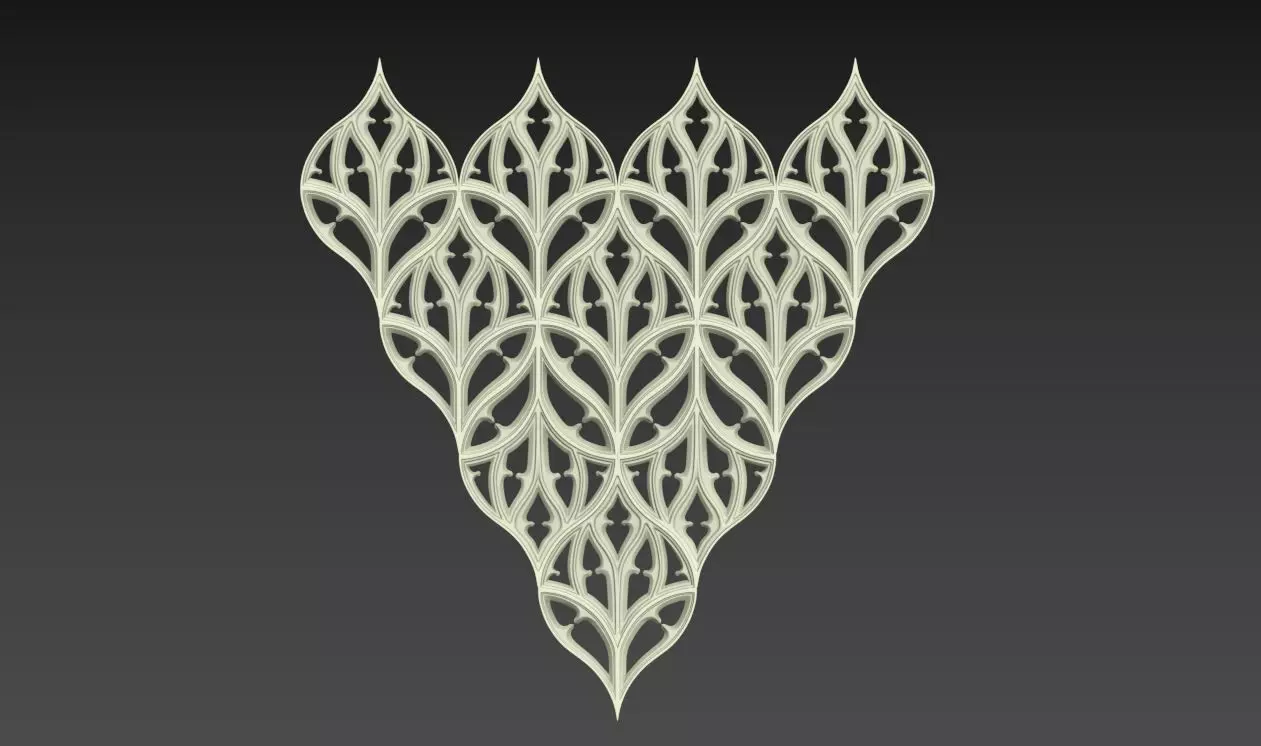 Seamless Gothic pattern 1 3D print model