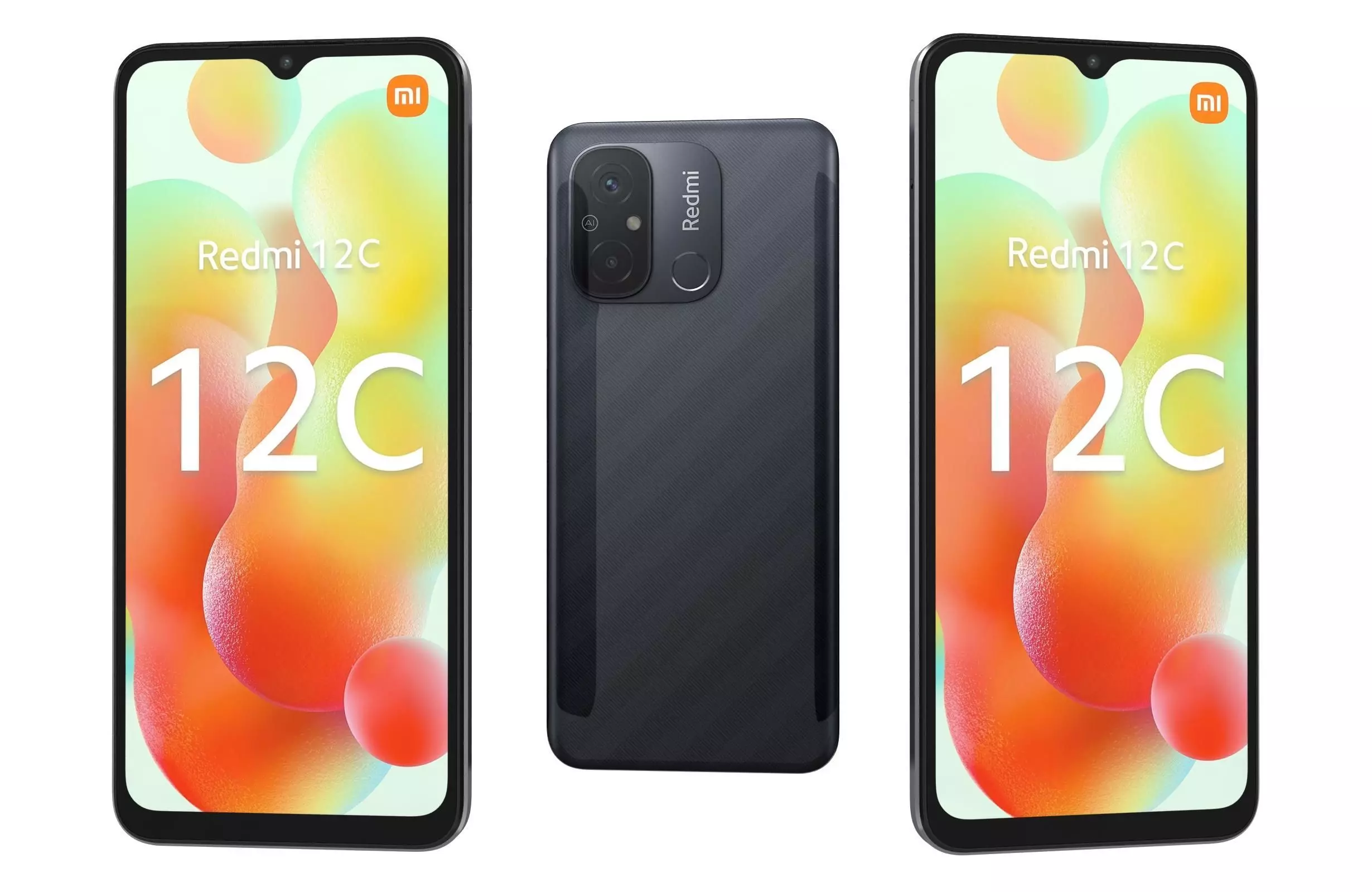 Xiaomi Redmi 12C Black Low-poly 3D model_0