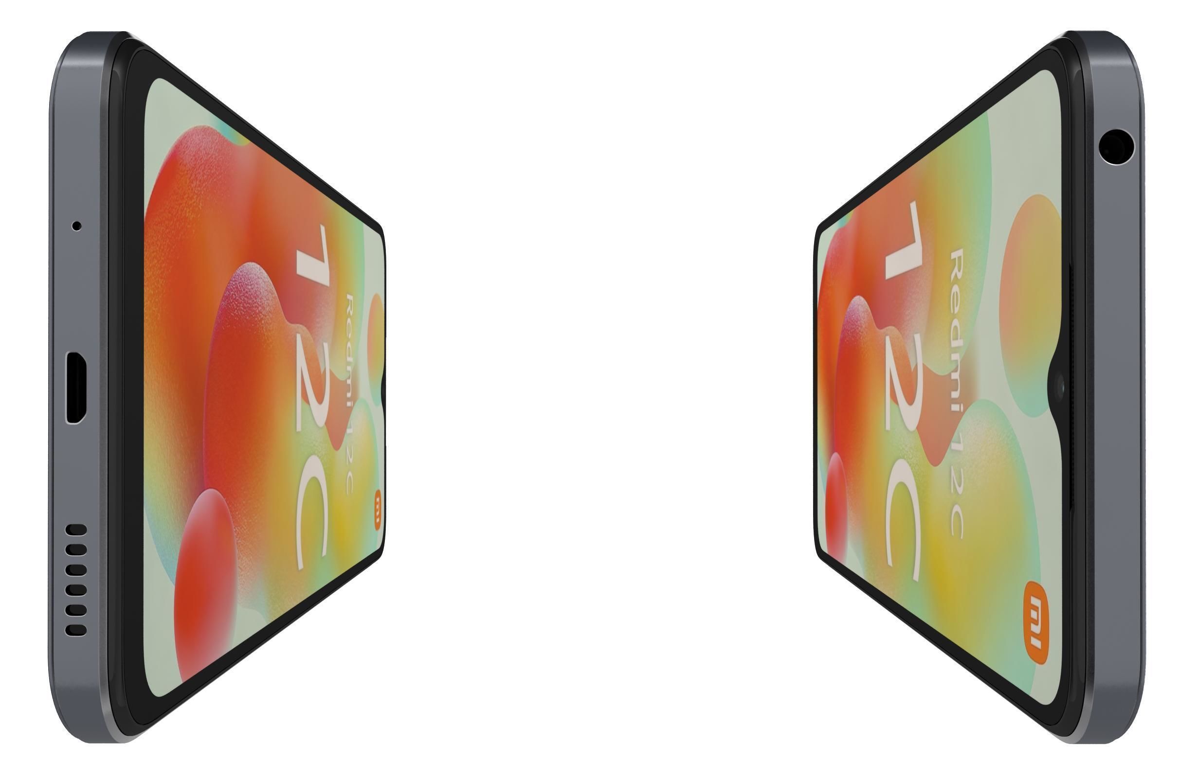 Xiaomi Redmi 12C Black Low-poly 3D model_8