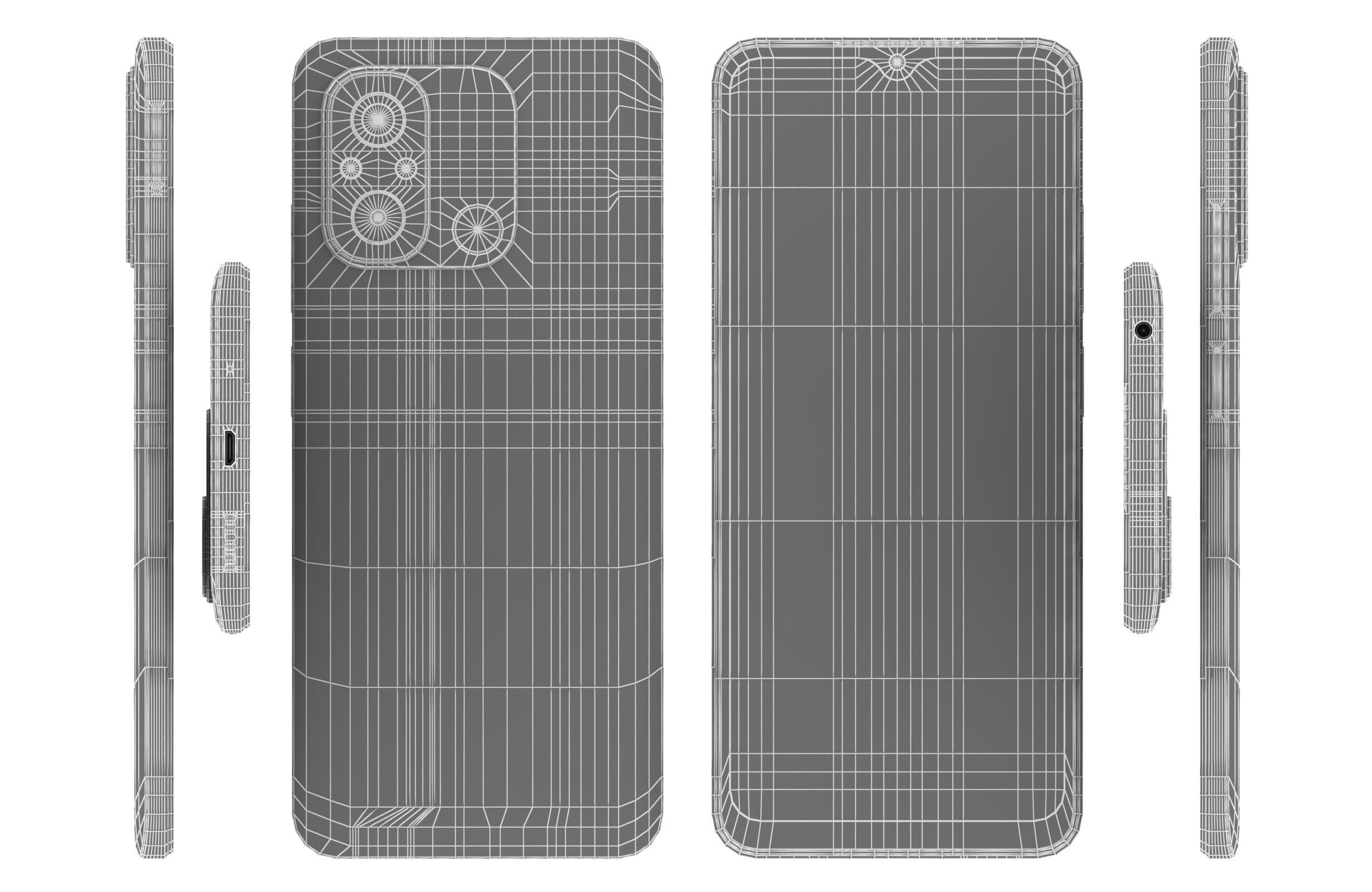 Xiaomi Redmi 12C Black Low-poly 3D model_19