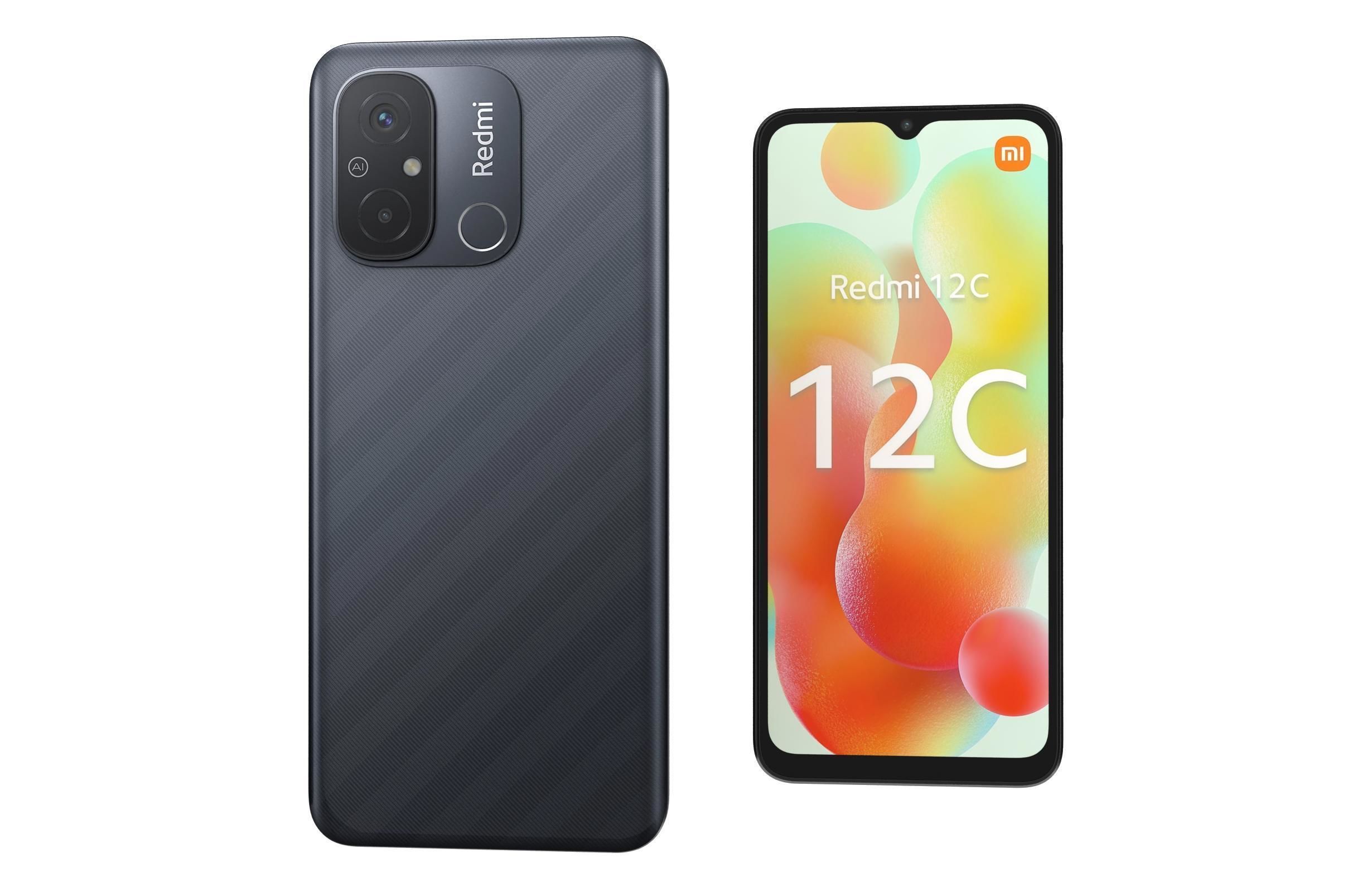 Xiaomi Redmi 12C Black Low-poly 3D model_7