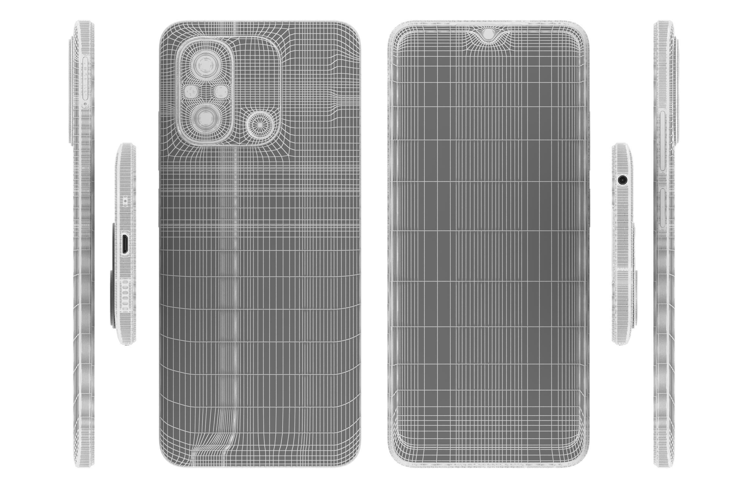 Xiaomi Redmi 12C Black Low-poly 3D model_16