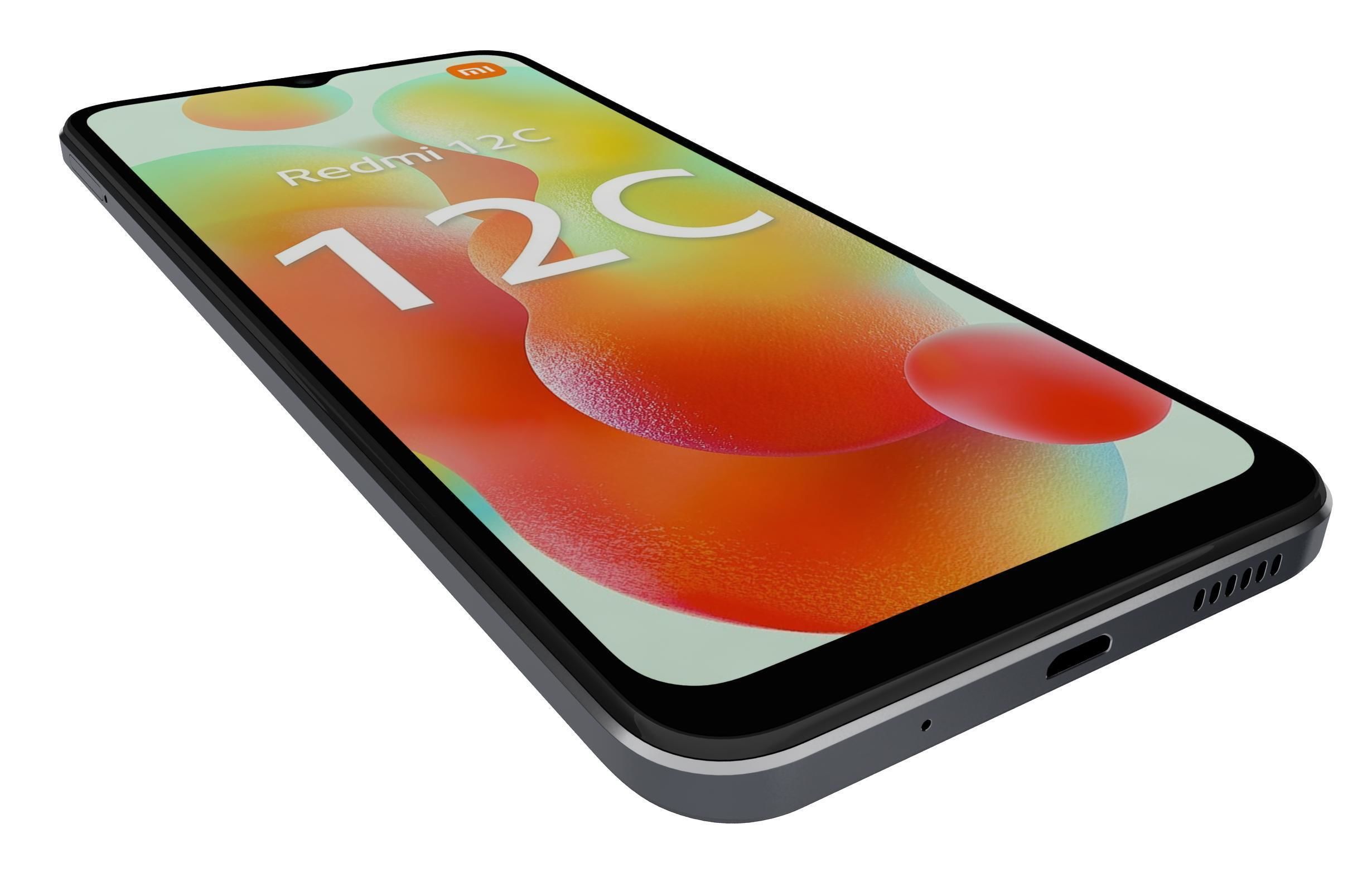 Xiaomi Redmi 12C Black Low-poly 3D model_12