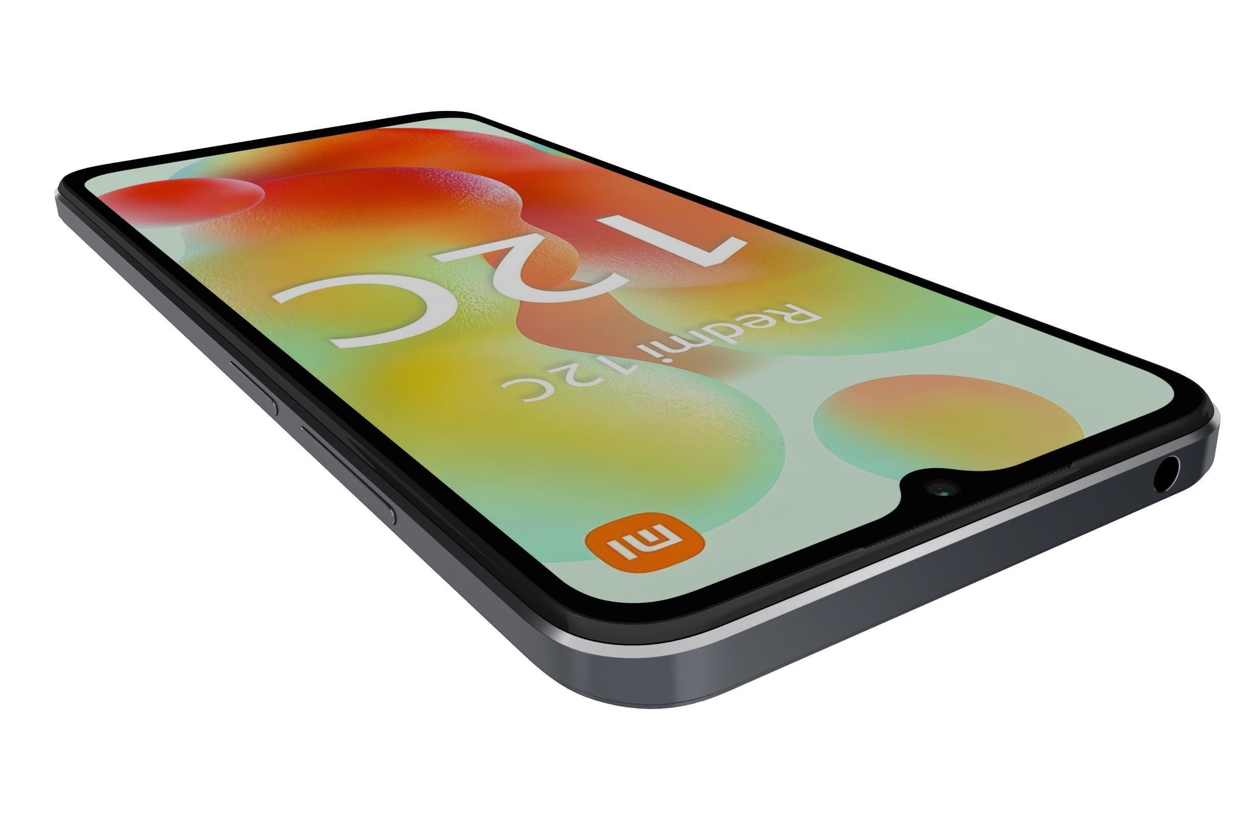 Xiaomi Redmi 12C Black Low-poly 3D model_13