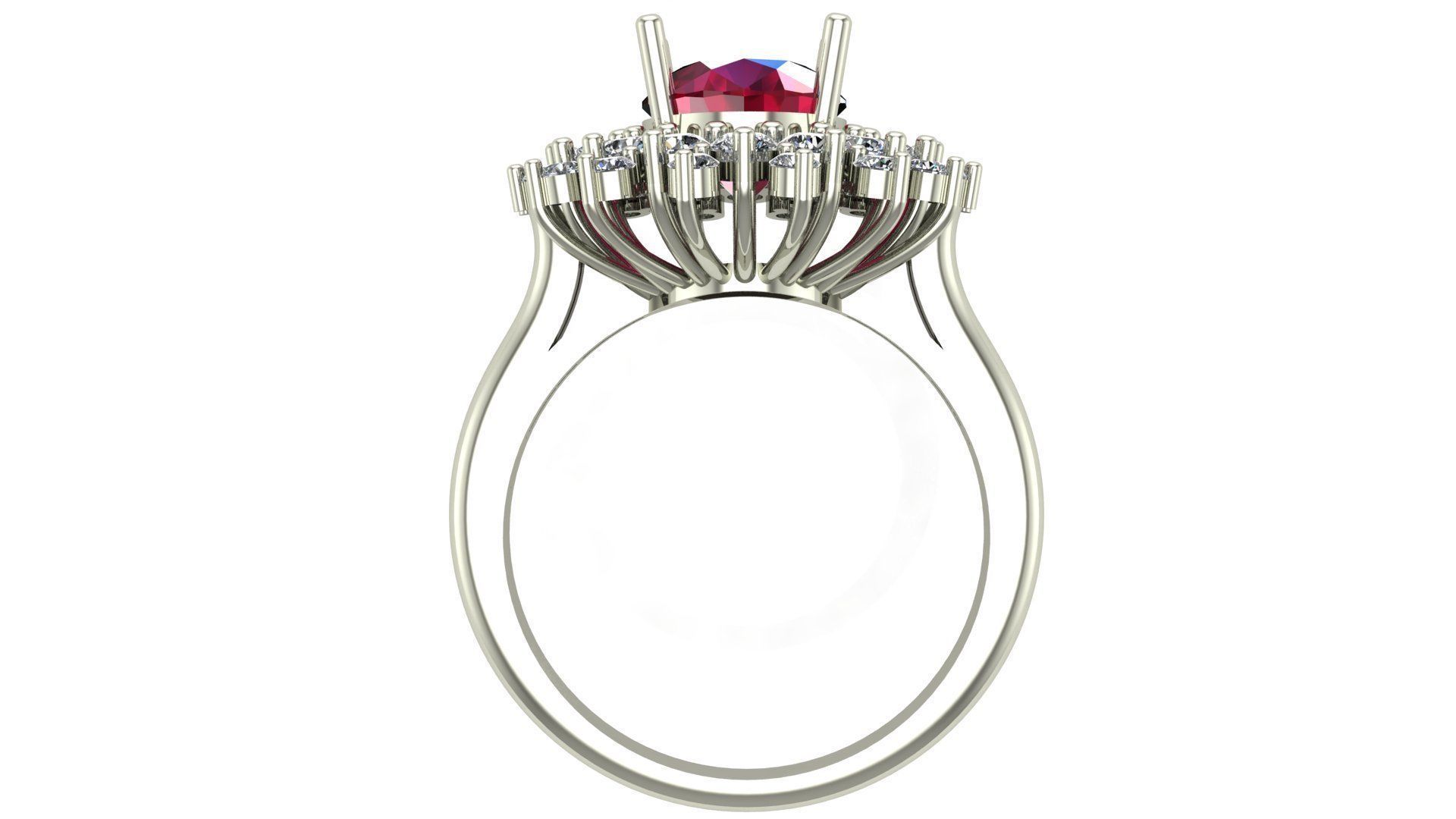 Quintan engagement ring 3d model 3d print model 3D print model_1