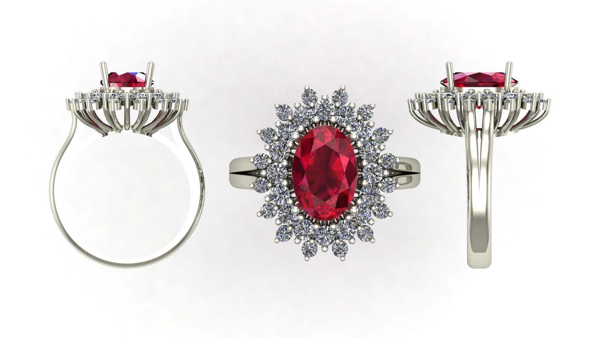 Quintan engagement ring 3d model 3d print model 3D print model_4