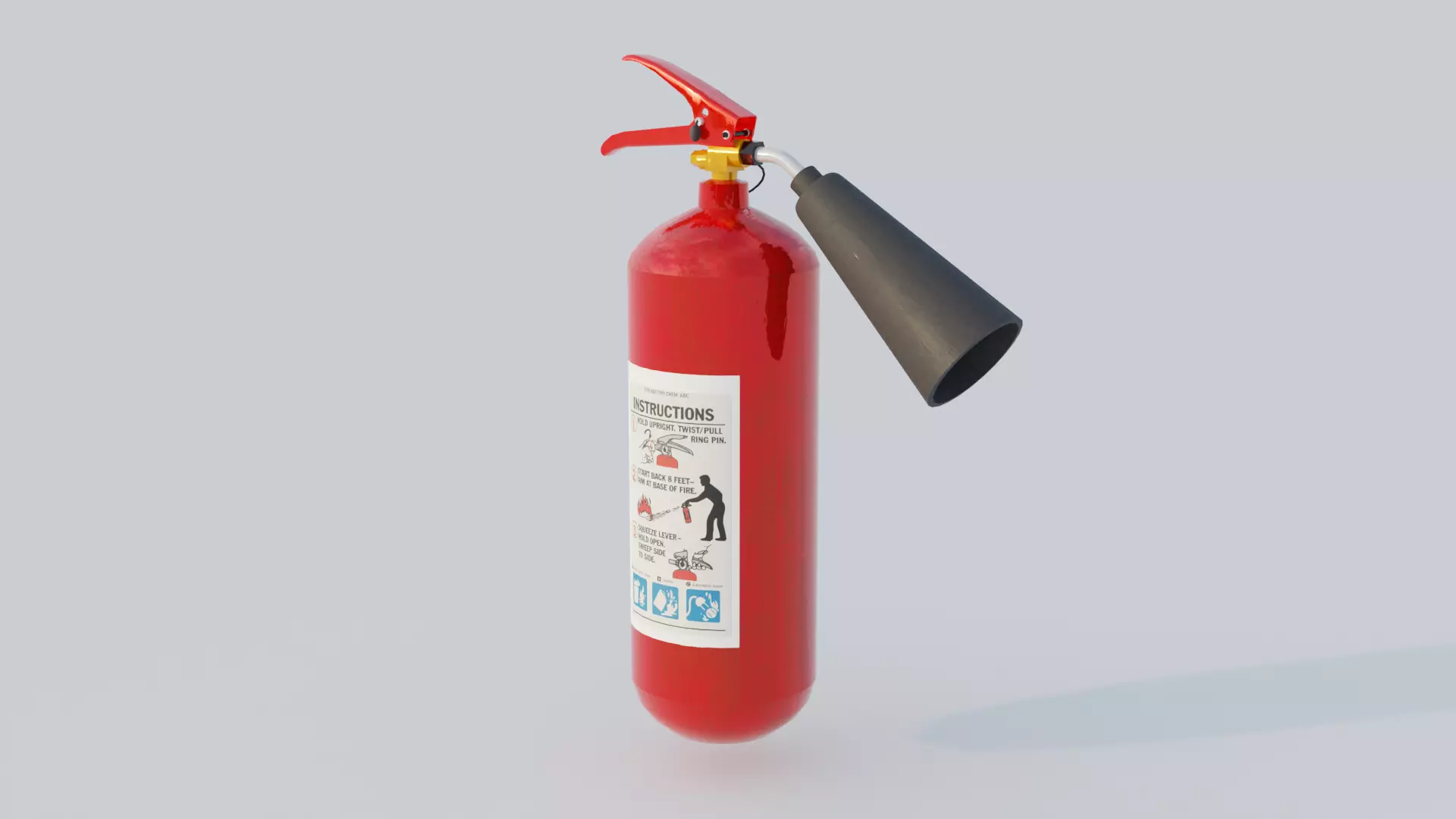 Standart Fire Extinguisher Low-poly 3D model_0
