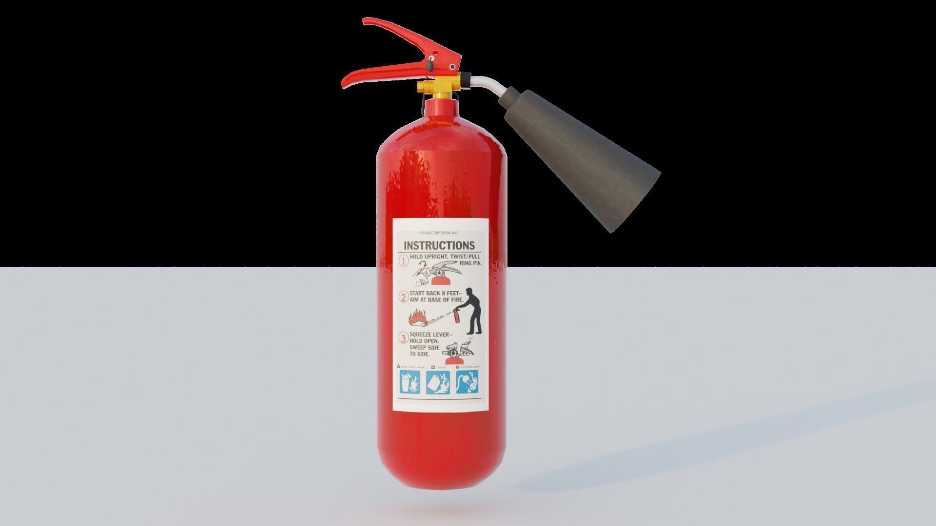 Standart Fire Extinguisher Low-poly 3D model_5