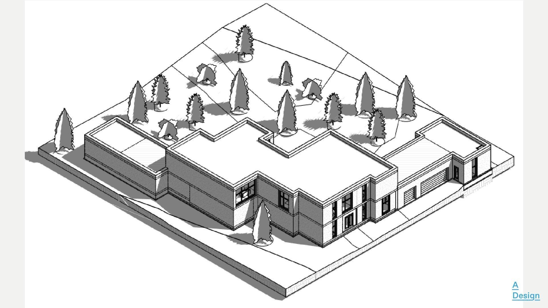 Modern forest house - Revit 3D model_11