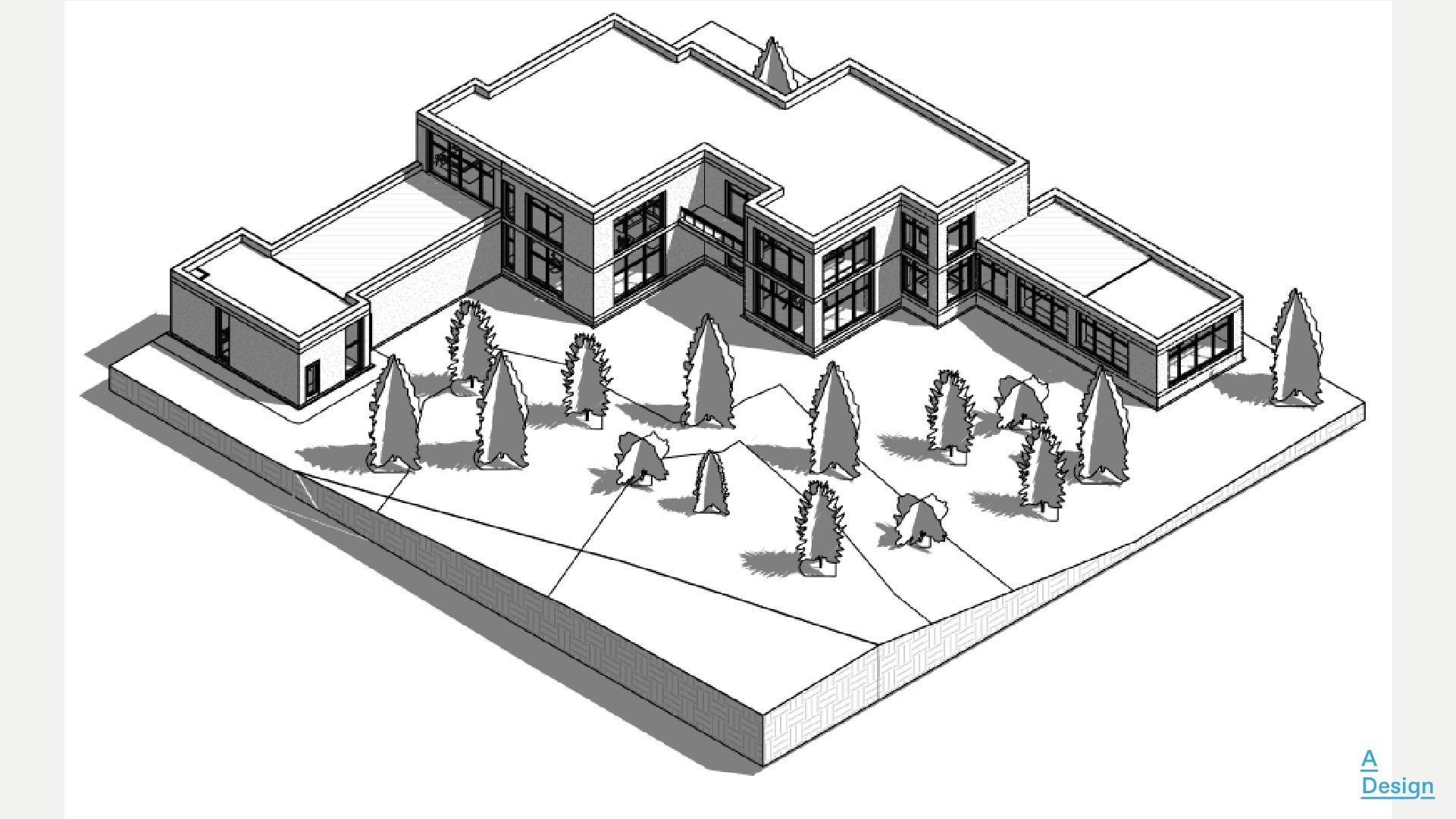Modern forest house - Revit 3D model_10