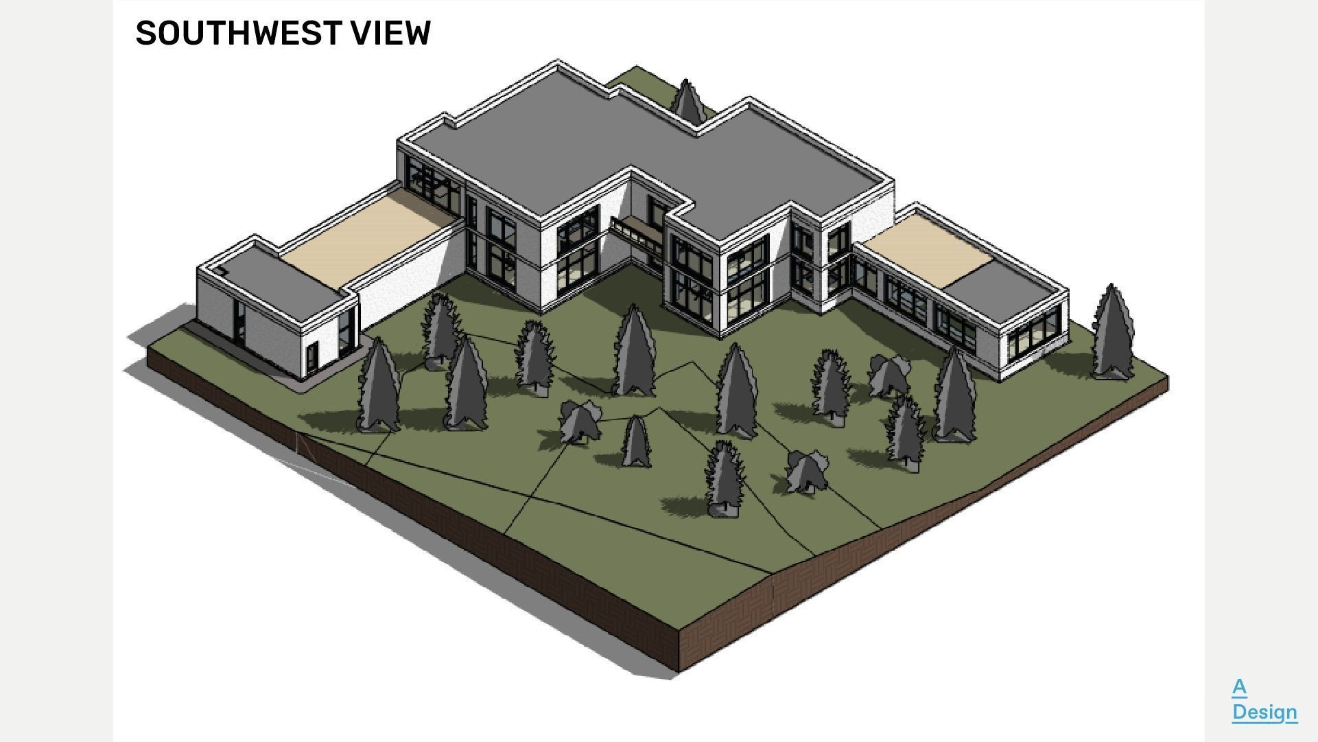 Modern forest house - Revit 3D model_1