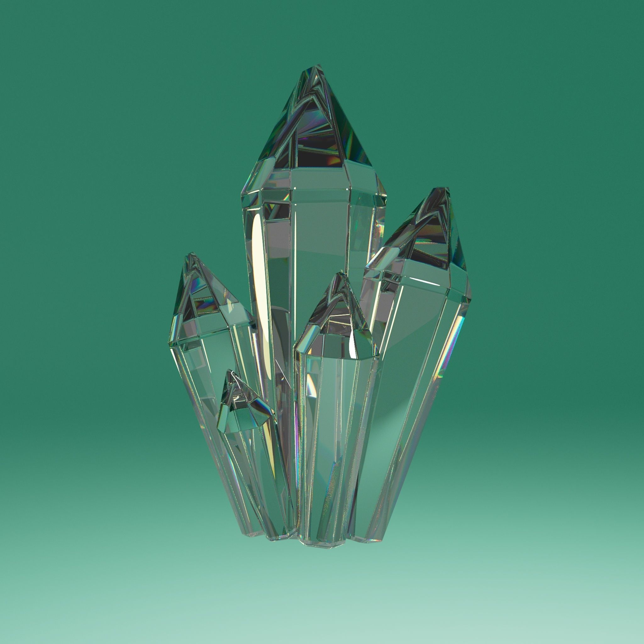 Crystal Gem stone low poly 3D Model Low-poly 3D model_3