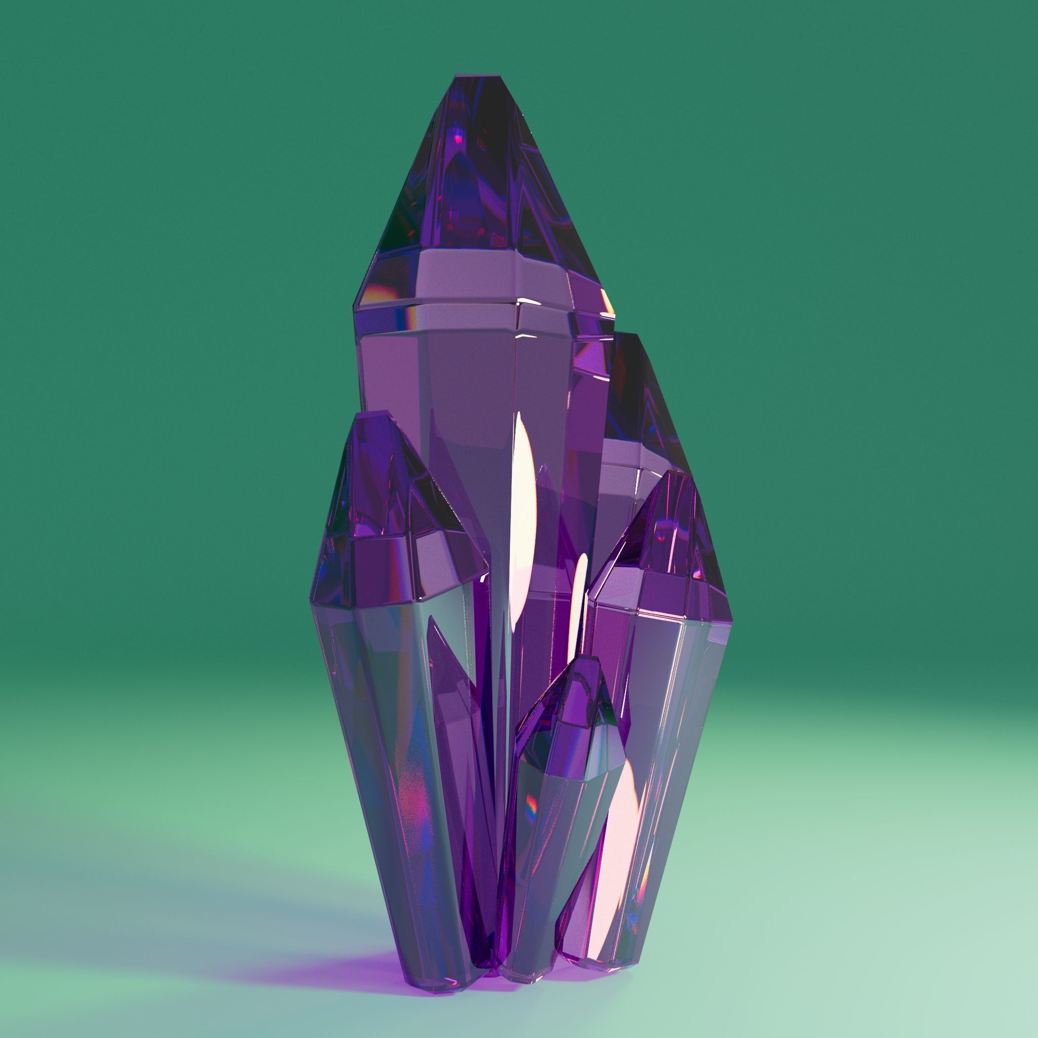 Crystal Gem stone low poly 3D Model Low-poly 3D model_1