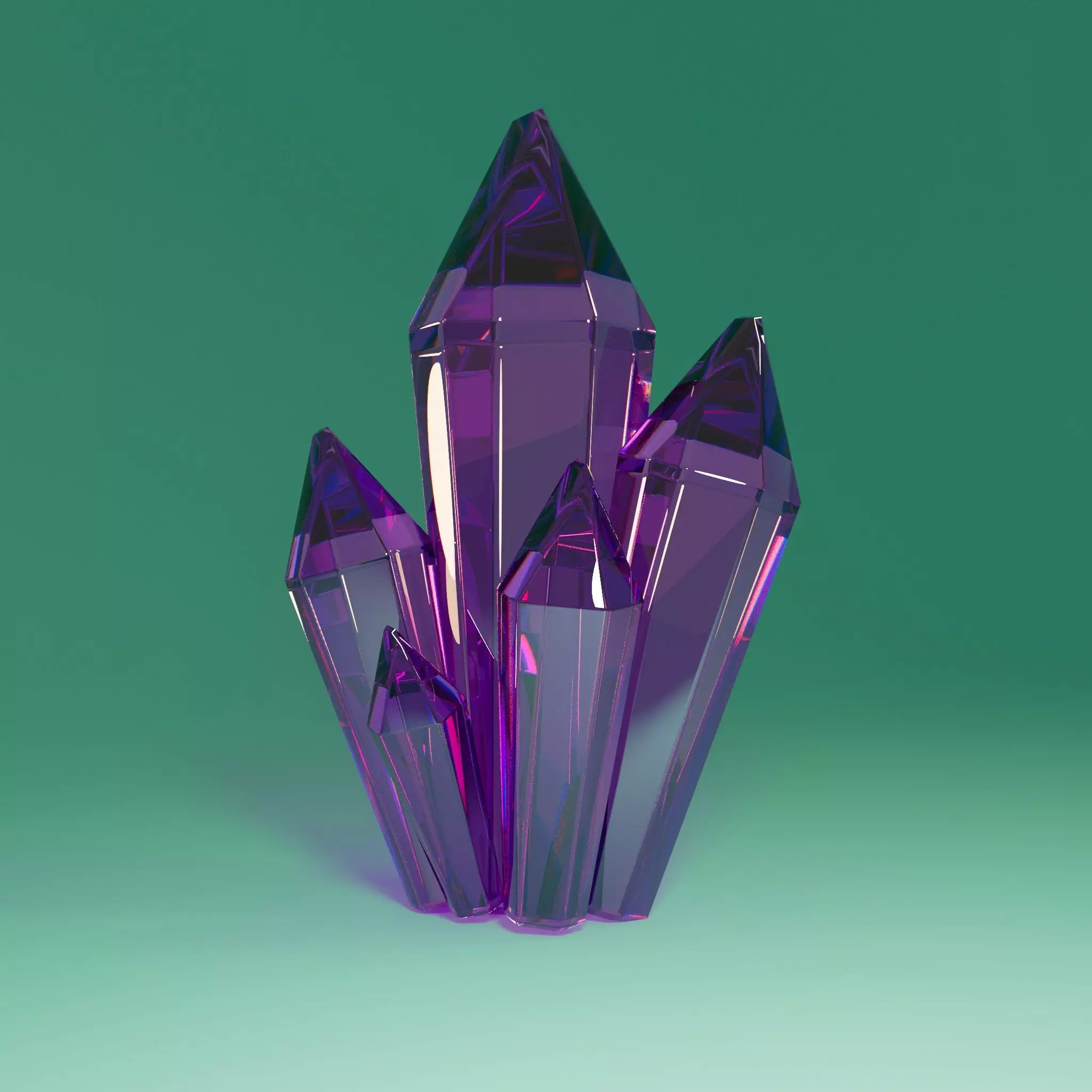 Crystal Gem stone low poly 3D Model Low-poly 3D model_0