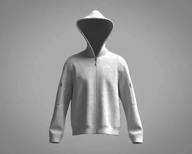 Mens Hoodie-Grey Melange