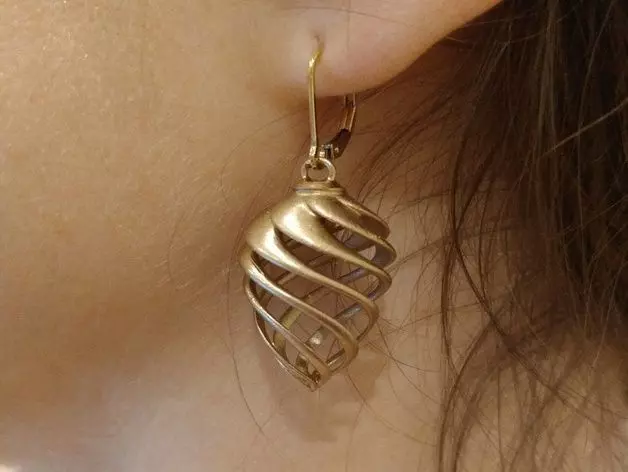 Spiral Earrings 3D print model_0